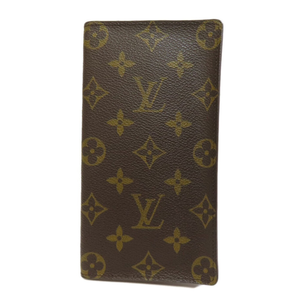 Louis Vuitton Long Credit Monogram Canvas Wallet Cartes Porte Brown